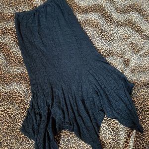 Crocheted lace maxi skirt